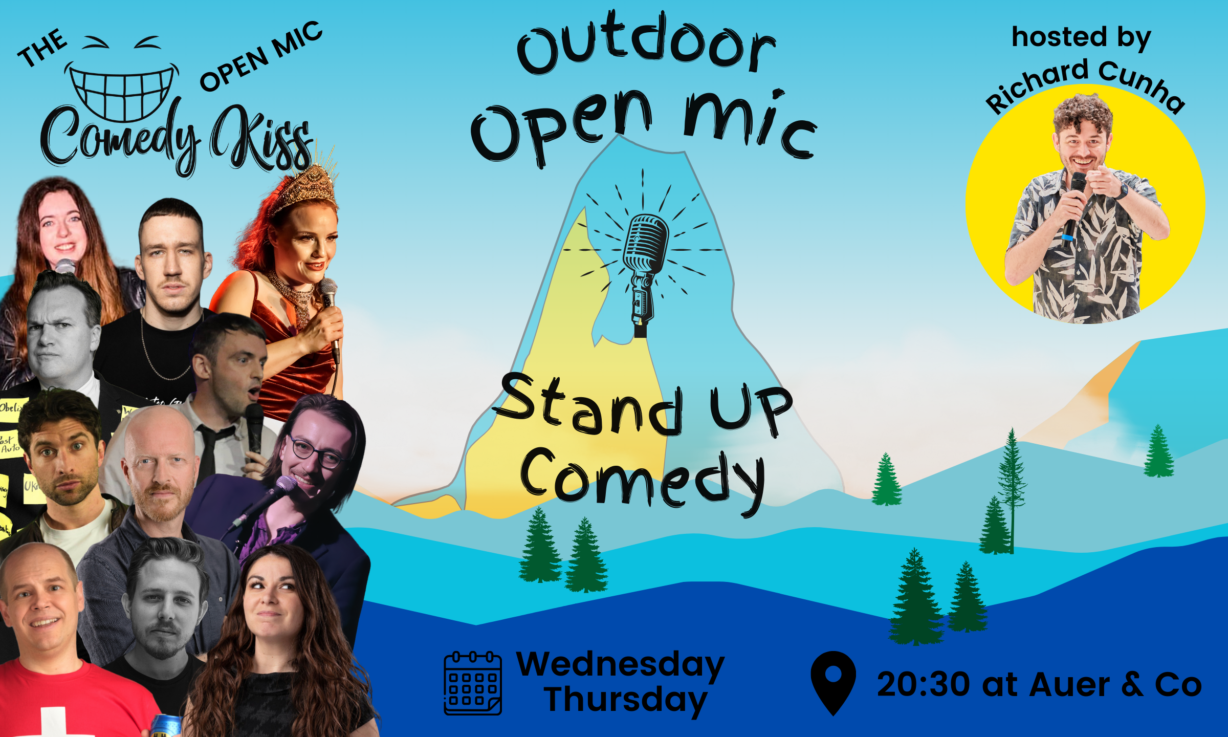 Comedy Kiss - Thursday Outdoor Open Mic Comedy | Svizzera Turismo