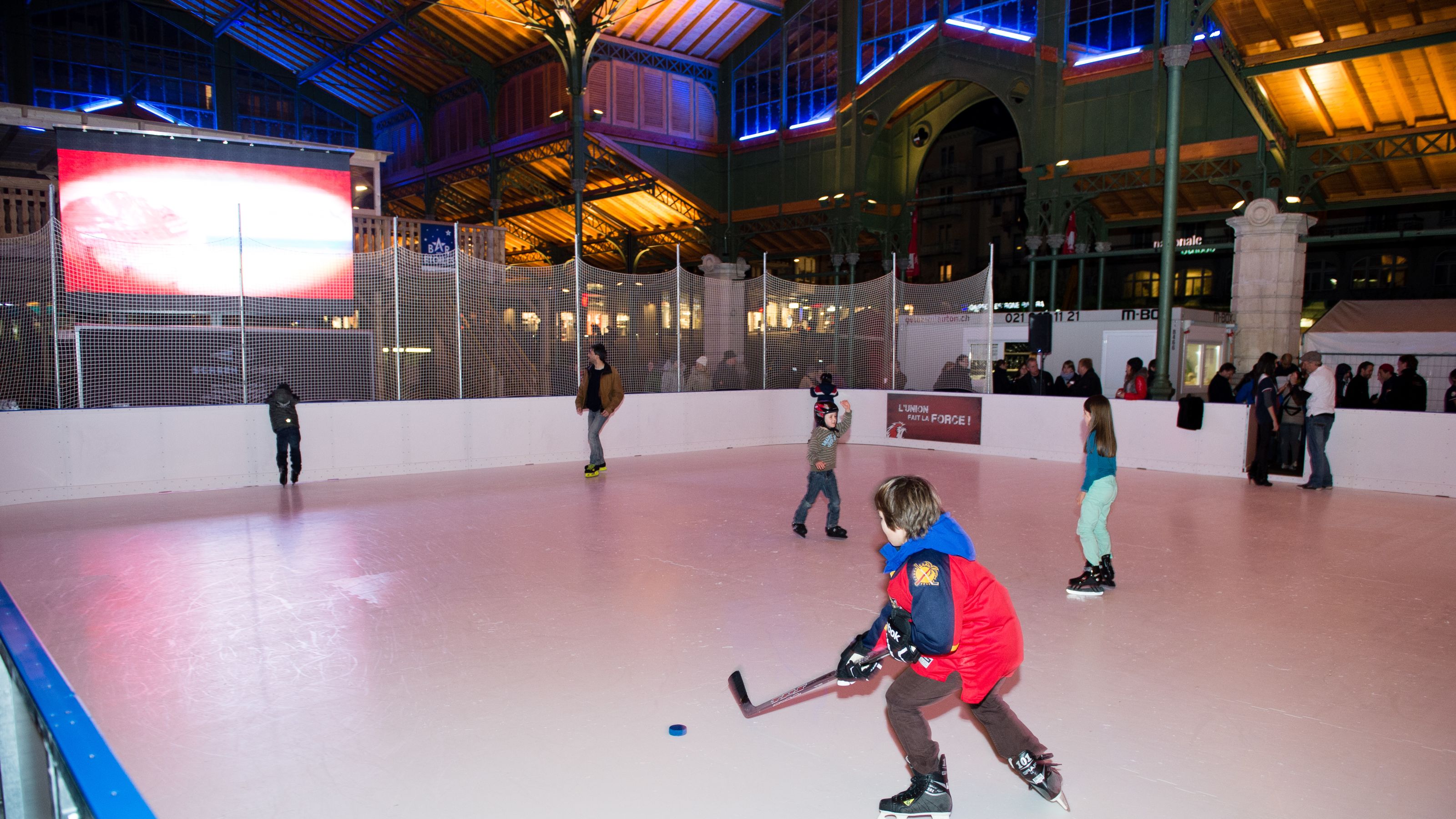 Montreux Ice Rink skating on the shores of Lake Geneva Switzerland