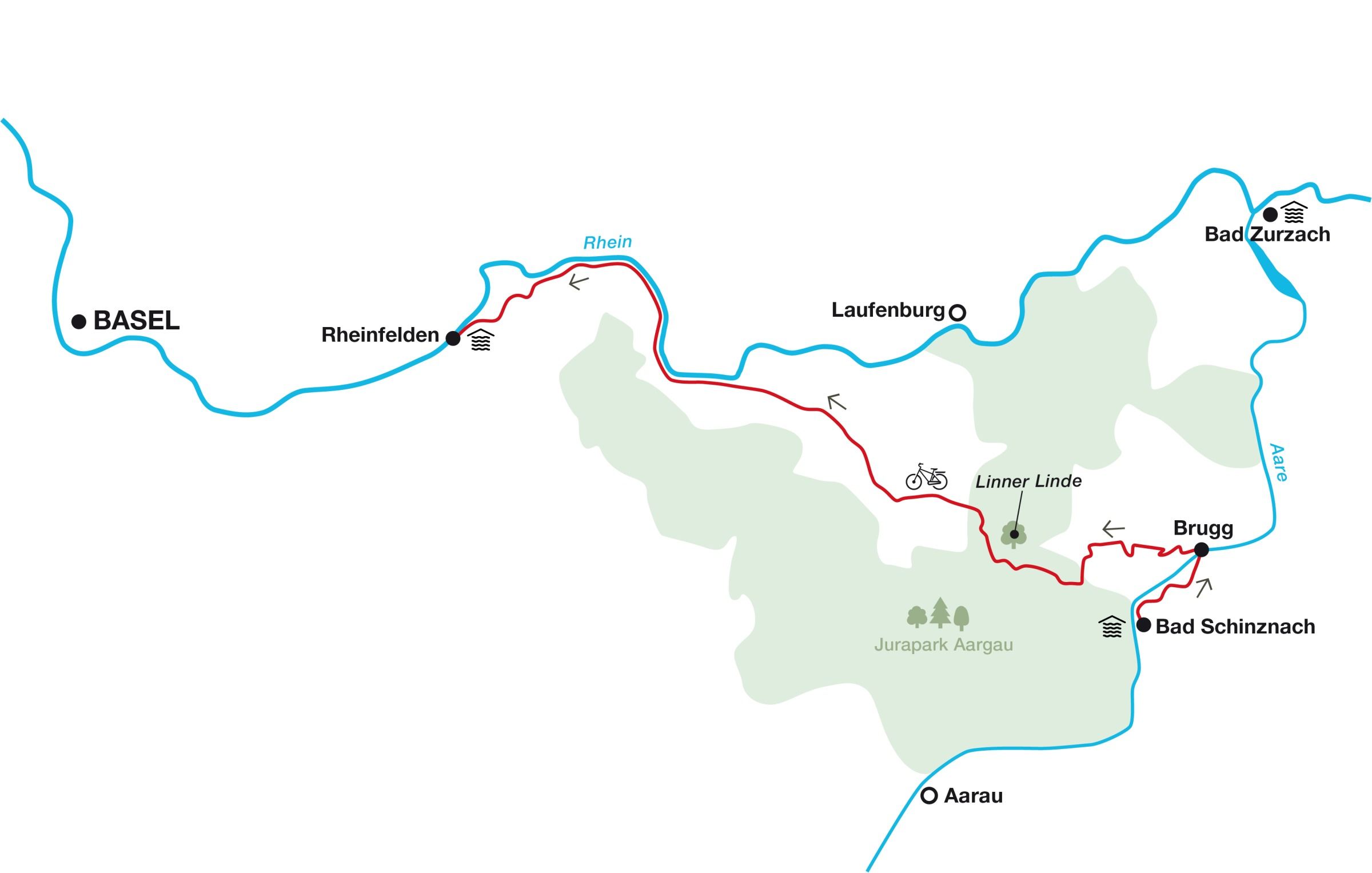 Karte Aargau Herbst, Aargau, Infrastructure