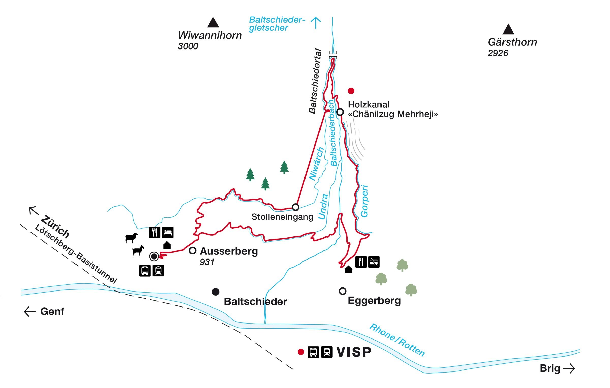 Key Story, Karte, VS, Landschaftschutz, Wallis, Sommer, Berg, Bergbach, Bergsee, Bach, Wandern